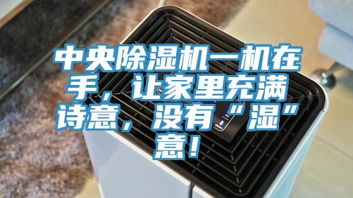 中央除濕機一機在手,讓家里充滿詩意,沒有“濕”意!