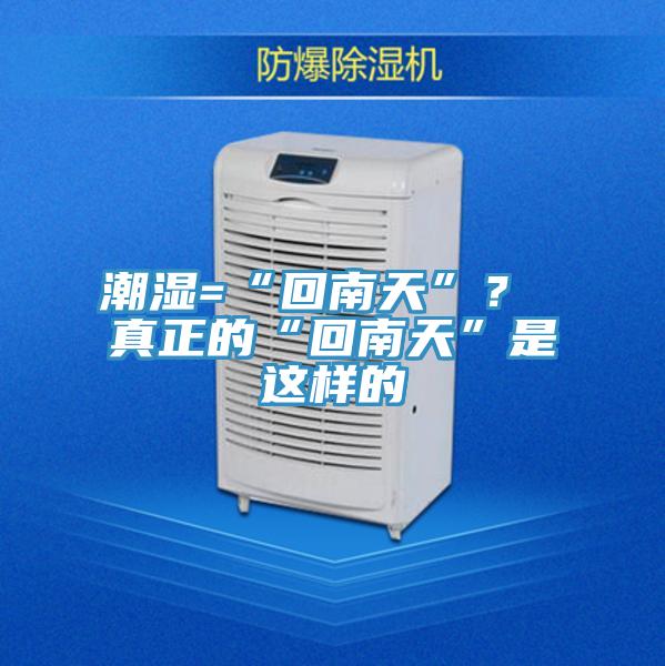 潮濕=“回南天”？ 真正的“回南天”是這樣的